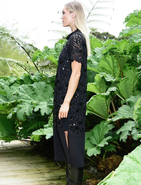 Cabaret Club Dress - Black Sparkle