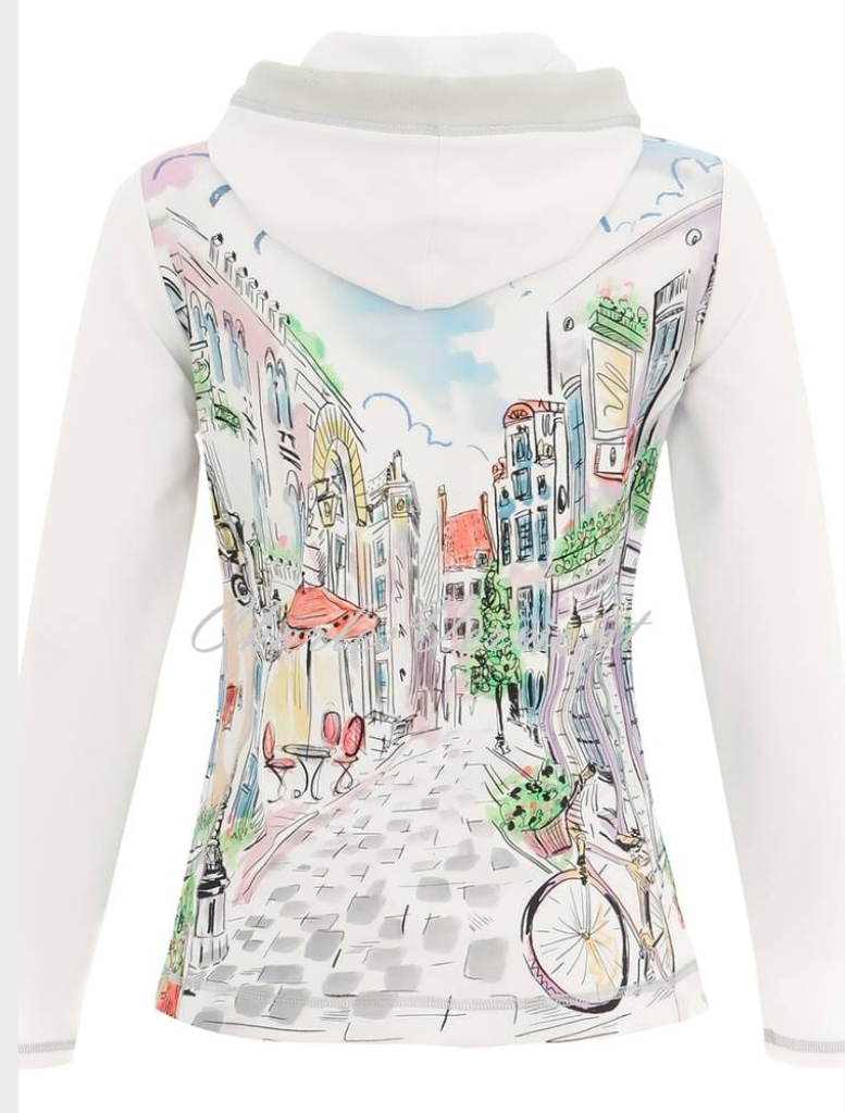 Dolcezza 'Sunday Afternoon' Hooded Zip Jacket - White / Multi 25727
