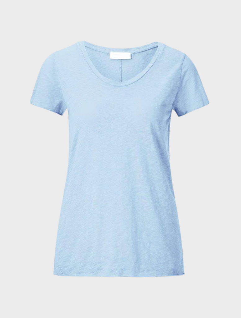 Airy cotton T-shirt - Clear Sky