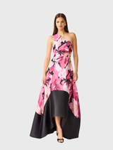 Lumiflora Asymmetrical Gown - Pink Multi