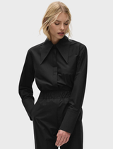 Peak Collar Shirt - Black