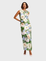 Floral Hand Embroidered Backless Maxi Dress- Blossom