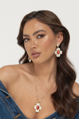 Pippa Earrings – Coral