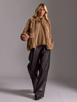 Kal Short Faux Fur Coat - Camel