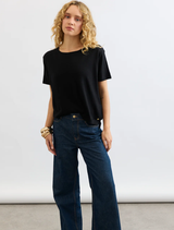 Athena Scoop Tee - Black