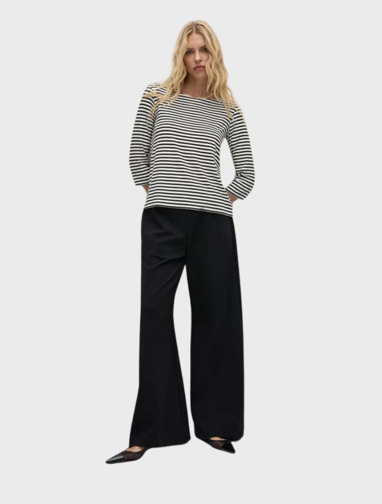Relaxed Boat Neck - Black/Vanilla
