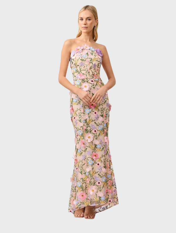 Nydia 3D Floral Gown - Multi Floral
