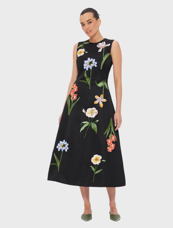 Cleo - Botanical Print in Ebony