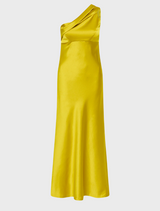 Kirsten One Shoulder Gown - peridot gold