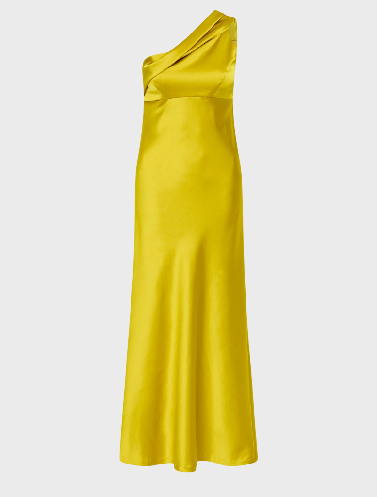Kirsten One Shoulder Gown - peridot gold