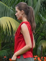 Top Knot Top -  Red