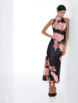 Caroline Sleeveless - Coral Pink Black