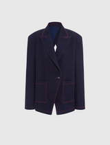 Jocelyn Denim Split Blazer - Indigo