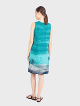 Dress, Urban Sun Pattern - Navy aqua