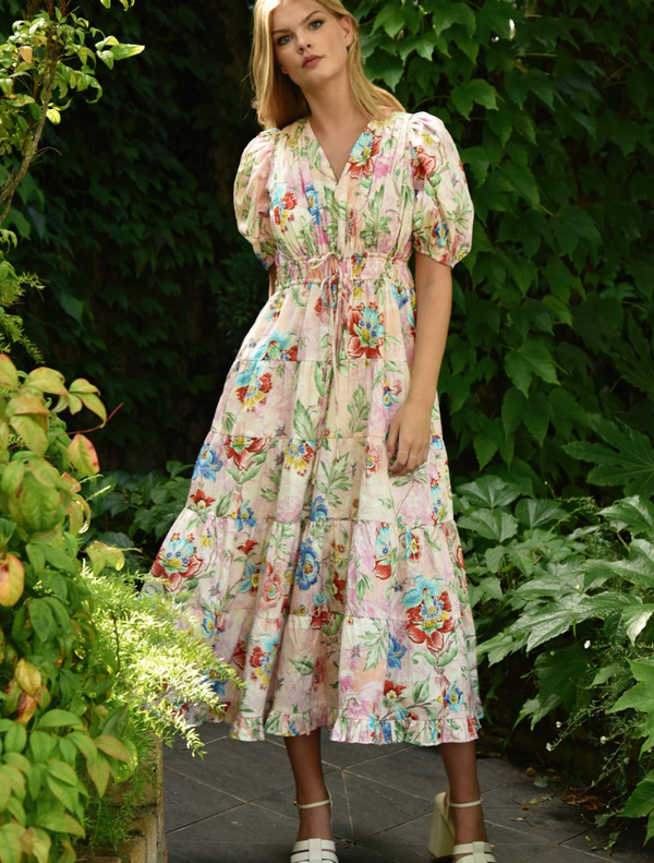 Ruche Around Dress - Pink