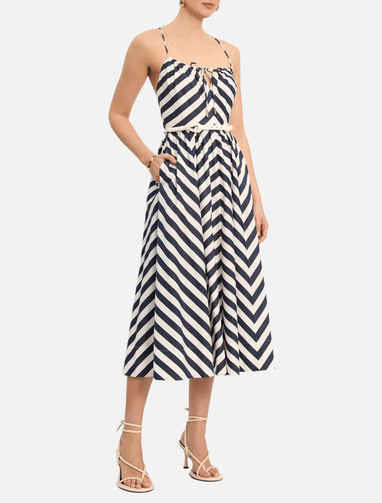 Katerina Midi Dress - Navy/Stripe