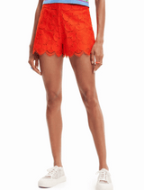 Preston lace shorts - orange red