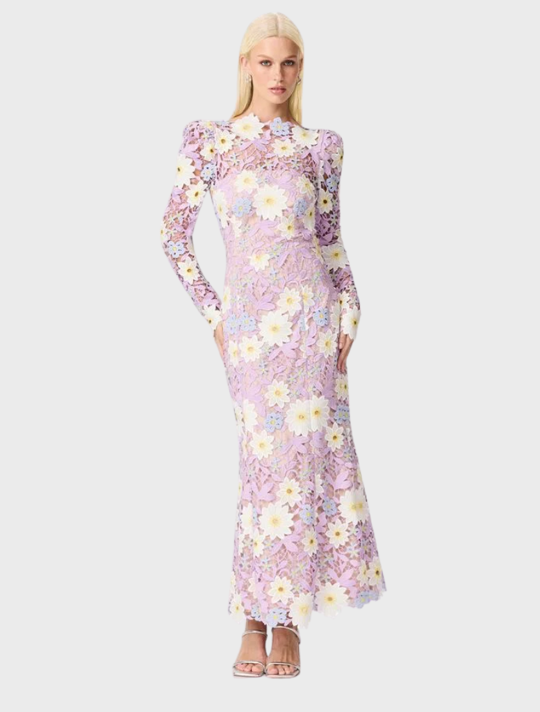 Sigrid Midi Dress - Lilac Multi Elliatt