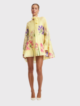 Libby Mini Linen Dress – Agapanthus Print