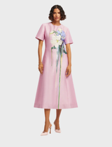 Caroline Short Sleeve Midi Dress -  Pastel Pink