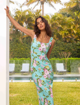 Emmeline Sequin Midi Dress - Mint Green
