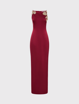 Sorrento Column Gown - Wine