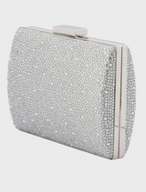 Gabby Metallic Hot Fix Clutch - Silver