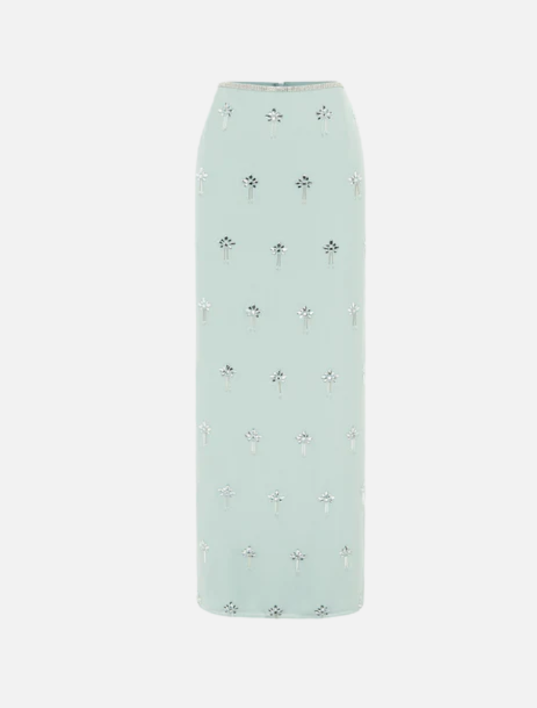 Clémentine Embellished Maxi Skirt - Pistachio