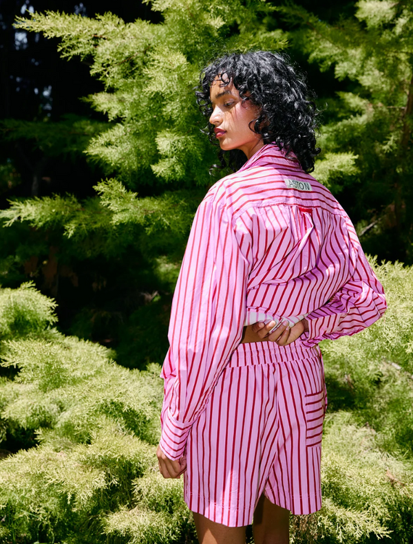Harvey Short - Magenta Stripe