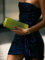 Camille Ombre Hotfix Clutch - Chartreuse