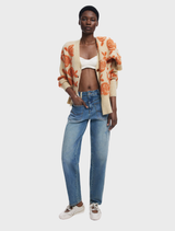 Thick Gauge Jacket - Floral Print