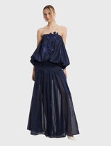 Leonie Appliqué Bustier Top - Midnight