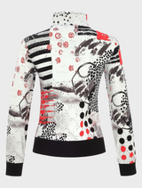 Coral Shards Art Zip Jacket - Red/White 25756