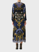 Wide Sleeve Gathered Midi Dress - Notes From The Blue Room