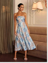 Leonie Cocktail Midi Dress - Blue