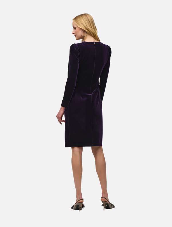 Velvet Sheath Dress - Blackcurrant