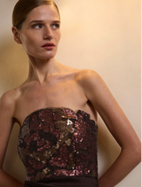Iman Satin Gown - Chocolate Plum