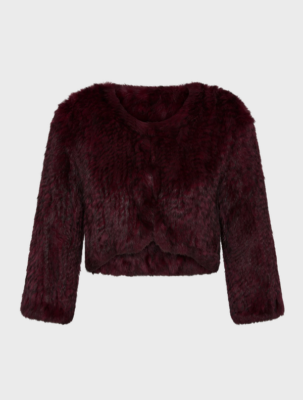 Fur Bolero - Burgundy