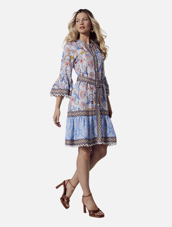 Anacapri Dress - Ecru Multi