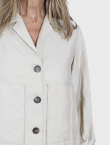 Luster Linen Patch Pocket Jacket - Sand