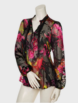 Blouse Peony - Black/Pink