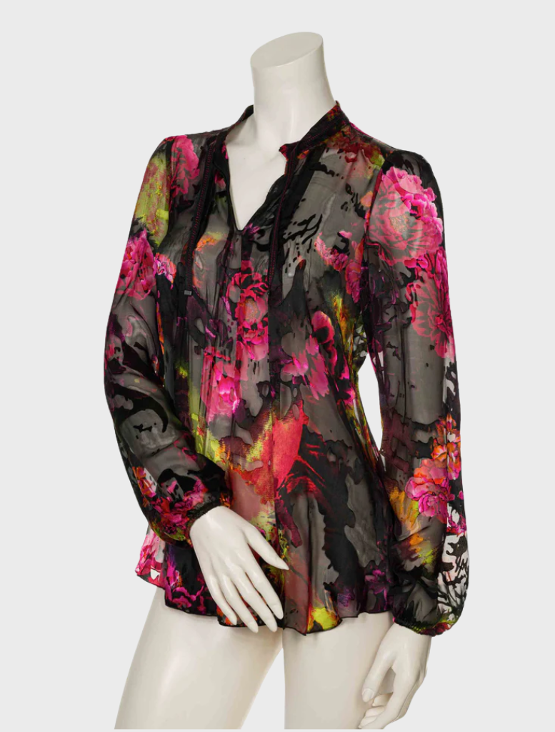 Blouse Peony - Black/Pink