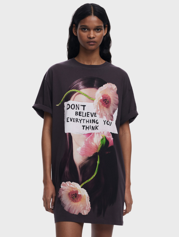 T-shirt Style Dress - Antracita