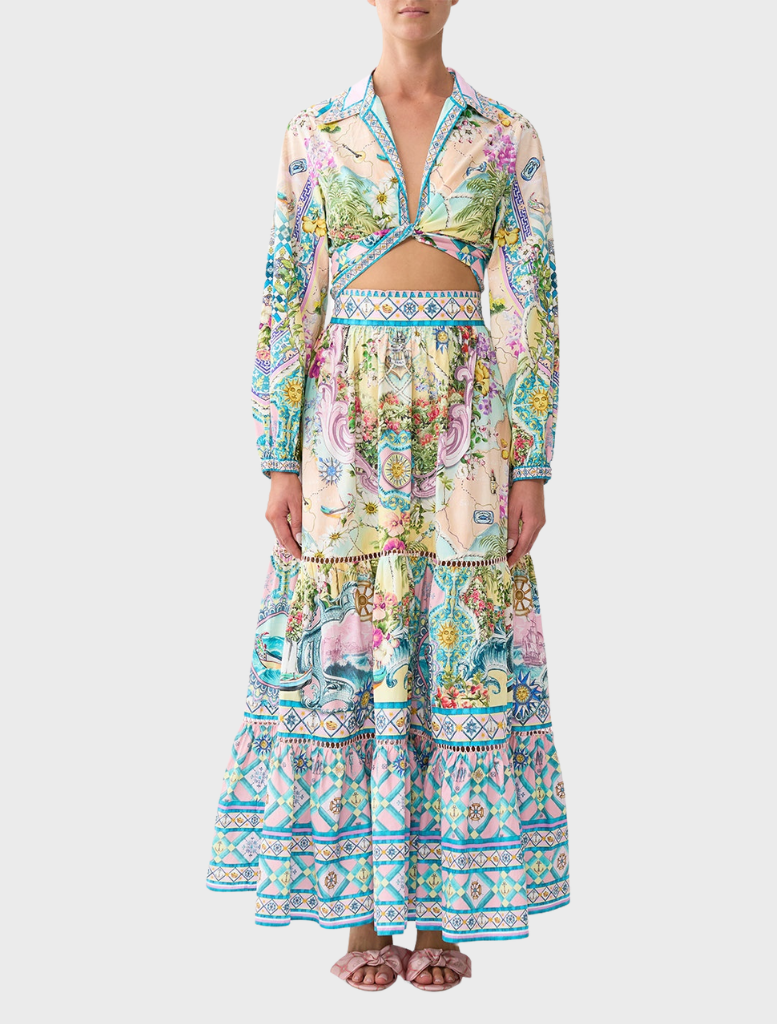 High-Waisted Tiered Skirt