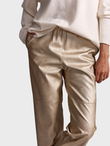 Woody Faux Leather Pants - Gold