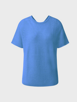 Knitted Shirt With Back Neckline - Palace Blue