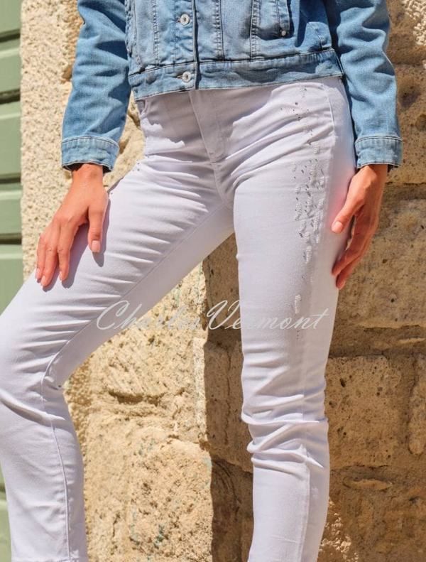 White is White' Ankle Grazer Slim Leg Jean with Stud Detail -  25194