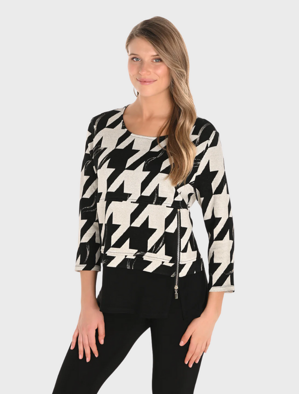 Knit Top - Begie/Black