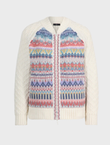 Zip Jacket, Re-Dandy Pattern - Off-White