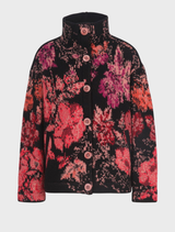 Rollneck Jacket, Furnishing Florals - Chocolate Black